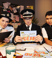 The King Is Dead. Image shows from L to R: Katy Wix, Simon Bird, Nick Mohammed. Copyright: TalkbackThames. The King Is Dead. Image shows from L to R: Katy Wix, Simon Bird, Nick Mohammed. Copyright: TalkbackThames.