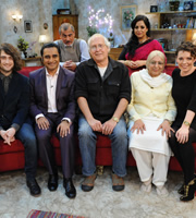 The Kumars. Image shows from L to R: Daniel Radcliffe, Sanjeev (Sanjeev Bhaskar), Ashwin (Vincent Ebrahim), Chevy Chase, Hawney (Harvey Virdi), Ummi (Meera Syal), Olivia Colman. Copyright: Hat Trick Productions / Avatar. The Kumars. Image shows from L to R: Daniel Radcliffe, Sanjeev (Sanjeev Bhaskar), Ashwin (Vincent Ebrahim), Chevy Chase, Hawney (Harvey Virdi), Ummi (Meera Syal), Olivia Colman. Copyright: Hat Trick Productions / Avatar.
