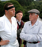 Last Of The Summer Wine. Image shows from L to R: Boothroyd (Brian Conley), Alvin Smedley (Brian Murphy), Howard Sibshaw (Robert Fyfe). Copyright: BBC. Last Of The Summer Wine. Image shows from L to R: Boothroyd (Brian Conley), Alvin Smedley (Brian Murphy), Howard Sibshaw (Robert Fyfe). Copyright: BBC.