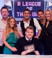 A League Of Their Own. Image shows from L to R: Lee Mack, Georgie Ainslie, Frank Lampard, James Corden, Jamie Redknapp, Gabby Logan. Copyright: CPL Productions. A League Of Their Own. Image shows from L to R: Lee Mack, Georgie Ainslie, Frank Lampard, James Corden, Jamie Redknapp, Gabby Logan. Copyright: CPL Productions.