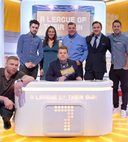 A League Of Their Own. Image shows from L to R: Andrew Flintoff, Jack Whitehall, Sarah Storey, James Corden, Sam Allardyce, David Walliams, Jamie Redknapp. Copyright: CPL Productions. A League Of Their Own. Image shows from L to R: Andrew Flintoff, Jack Whitehall, Sarah Storey, James Corden, Sam Allardyce, David Walliams, Jamie Redknapp. Copyright: CPL Productions.