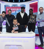 A League Of Their Own. Image shows from L to R: Jack Whitehall, Jamie Redknapp, James Corden, Lennox Lewis, Christine Ohuruogu, Sean Lock. Copyright: CPL Productions. A League Of Their Own. Image shows from L to R: Jack Whitehall, Jamie Redknapp, James Corden, Lennox Lewis, Christine Ohuruogu, Sean Lock. Copyright: CPL Productions.