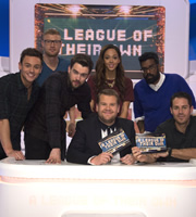 A League Of Their Own. Image shows from L to R: Tom Daley, Andrew Flintoff, Jack Whitehall, James Corden, Katarina Johnson-Thompson, Romesh Ranganathan, Jamie Redknapp. Copyright: CPL Productions. A League Of Their Own. Image shows from L to R: Tom Daley, Andrew Flintoff, Jack Whitehall, James Corden, Katarina Johnson-Thompson, Romesh Ranganathan, Jamie Redknapp. Copyright: CPL Productions.