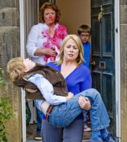 Life Of Riley. Image shows from L to R: Anthony Weaver (John Bell), Maddy Riley (Caroline Quentin), Alison Weaver (Heather Craney), Ted Jackson (Patrick Nolan). Copyright: Catherine Bailey Productions Limited. Life Of Riley. Image shows from L to R: Anthony Weaver (John Bell), Maddy Riley (Caroline Quentin), Alison Weaver (Heather Craney), Ted Jackson (Patrick Nolan). Copyright: Catherine Bailey Productions Limited.