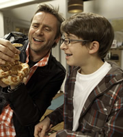 Life Of Riley. Image shows from L to R: Robbie Jackson (Mark Powley), Ted Jackson (Patrick Nolan). Copyright: Catherine Bailey Productions Limited. Life Of Riley. Image shows from L to R: Robbie Jackson (Mark Powley), Ted Jackson (Patrick Nolan). Copyright: Catherine Bailey Productions Limited.