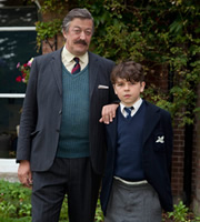 Little Crackers. Image shows from L to R: Headmaster (Stephen Fry), Fry (Daniel Roche). Little Crackers. Image shows from L to R: Headmaster (Stephen Fry), Fry (Daniel Roche).
