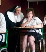 Little Crackers. Image shows from L to R: Nun (Kathy Burke), Young Kathy (Ami Metcalf). Little Crackers. Image shows from L to R: Nun (Kathy Burke), Young Kathy (Ami Metcalf).