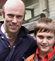 Little Crackers. Image shows from L to R: Bobby (John Bishop), Young John (Josh Smallman). Little Crackers. Image shows from L to R: Bobby (John Bishop), Young John (Josh Smallman).