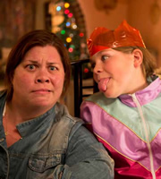 Little Crackers. Image shows from L to R: Adult Katy (Katy Brand), Young Katy (Hannah Norton). Little Crackers. Image shows from L to R: Adult Katy (Katy Brand), Young Katy (Hannah Norton).