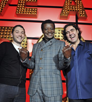 Live At The Apollo. Image shows from L to R: Jon Richardson, Stephen K Amos, Micky Flanagan. Copyright: Open Mike Productions. Live At The Apollo. Image shows from L to R: Jon Richardson, Stephen K Amos, Micky Flanagan. Copyright: Open Mike Productions.