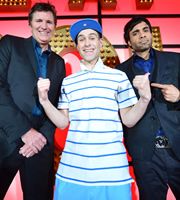 Live At The Apollo. Image shows from L to R: Stewart Francis, Simon Brodkin, Paul Chowdhry. Copyright: Open Mike Productions. Live At The Apollo. Image shows from L to R: Stewart Francis, Simon Brodkin, Paul Chowdhry. Copyright: Open Mike Productions.