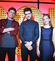 Live At The Apollo. Image shows from L to R: Rich Hall, Jack Whitehall, Katherine Ryan. Copyright: Open Mike Productions. Live At The Apollo. Image shows from L to R: Rich Hall, Jack Whitehall, Katherine Ryan. Copyright: Open Mike Productions.