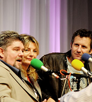 MacAulay And Co. Image shows from L to R: Andre Vincent, Jo Caulfield, Adam Hills. Copyright: BBC. MacAulay And Co. Image shows from L to R: Andre Vincent, Jo Caulfield, Adam Hills. Copyright: BBC.