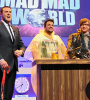Mad Mad World. Image shows from L to R: Paddy McGuinness, Peter Andre, Rhys Darby. Copyright: Roughcut Television. Mad Mad World. Image shows from L to R: Paddy McGuinness, Peter Andre, Rhys Darby. Copyright: Roughcut Television.