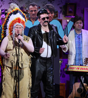The Matt Lucas Awards. Image shows from L to R: Matt Lucas, Henning Wehn, Jason Manford. Copyright: John Stanley Productions / BBC. The Matt Lucas Awards. Image shows from L to R: Matt Lucas, Henning Wehn, Jason Manford. Copyright: John Stanley Productions / BBC.