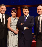 The Michael McIntyre Chat Show. Image shows from L to R: Terry Wogan, Lily Allen, Michael McIntyre, Alan Sugar. Copyright: Open Mike Productions. The Michael McIntyre Chat Show. Image shows from L to R: Terry Wogan, Lily Allen, Michael McIntyre, Alan Sugar. Copyright: Open Mike Productions.