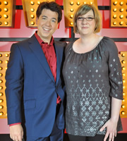 Michael McIntyre's Comedy Roadshow. Image shows from L to R: Michael McIntyre, Sarah Millican. Copyright: Open Mike Productions. Michael McIntyre's Comedy Roadshow. Image shows from L to R: Michael McIntyre, Sarah Millican. Copyright: Open Mike Productions.