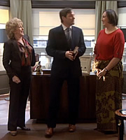 Miranda. Image shows from L to R: Penny (Patricia Hodge), Therapist (Mark Heap), Miranda (Miranda Hart). Copyright: BBC. Miranda. Image shows from L to R: Penny (Patricia Hodge), Therapist (Mark Heap), Miranda (Miranda Hart). Copyright: BBC.