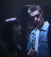 Misfits. Image shows from L to R: Lily (Catrin Stewart), Jamie (Sam Keeley). Copyright: Clerkenwell Films. Misfits. Image shows from L to R: Lily (Catrin Stewart), Jamie (Sam Keeley). Copyright: Clerkenwell Films.