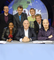 Mock The Week. Image shows from L to R: Frankie Boyle, Gina Yashere, Hugh Dennis, Dara O Briain, Russell Howard, Frank Skinner, Andy Parsons. Copyright: Angst Productions. Mock The Week. Image shows from L to R: Frankie Boyle, Gina Yashere, Hugh Dennis, Dara O Briain, Russell Howard, Frank Skinner, Andy Parsons. Copyright: Angst Productions.
