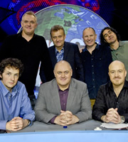 Mock The Week. Image shows from L to R: Chris Addison, Greg Davies, Hugh Dennis, Dara O Briain, Simon Evans, Micky Flanagan, Andy Parsons. Copyright: Angst Productions. Mock The Week. Image shows from L to R: Chris Addison, Greg Davies, Hugh Dennis, Dara O Briain, Simon Evans, Micky Flanagan, Andy Parsons. Copyright: Angst Productions.