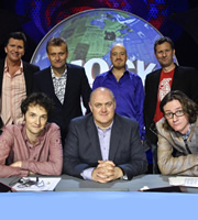 Mock The Week. Image shows from L to R: Stewart Francis, Chris Addison, Hugh Dennis, Dara O Briain, Andy Parsons, Adam Hills, Ed Byrne. Copyright: Angst Productions. Mock The Week. Image shows from L to R: Stewart Francis, Chris Addison, Hugh Dennis, Dara O Briain, Andy Parsons, Adam Hills, Ed Byrne. Copyright: Angst Productions.