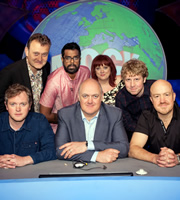 Mock The Week. Image shows from L to R: Miles Jupp, Hugh Dennis, Romesh Ranganathan, Dara O Briain, Angela Barnes, Josh Widdicombe, Andy Parsons. Copyright: Angst Productions. Mock The Week. Image shows from L to R: Miles Jupp, Hugh Dennis, Romesh Ranganathan, Dara O Briain, Angela Barnes, Josh Widdicombe, Andy Parsons. Copyright: Angst Productions.