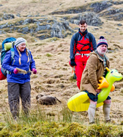 Mountain Goats. Image shows from L to R: Bernie (Kathryn Howden), Conor (Kevin Mains), Jimmy Miller (Jimmy Chisholm). Copyright: BBC. Mountain Goats. Image shows from L to R: Bernie (Kathryn Howden), Conor (Kevin Mains), Jimmy Miller (Jimmy Chisholm). Copyright: BBC.