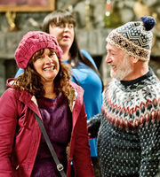Mountain Goats. Image shows from L to R: Jane (Sian Reeves), Jules (Sharon Rooney), Jimmy Miller (Jimmy Chisholm). Copyright: BBC. Mountain Goats. Image shows from L to R: Jane (Sian Reeves), Jules (Sharon Rooney), Jimmy Miller (Jimmy Chisholm). Copyright: BBC.
