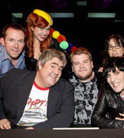 Never Mind The Buzzcocks. Image shows from L to R: Ben Miller, Paloma Faith, Phill Jupitus, James Corden, Noel Fielding, Janeane Garofalo. Copyright: TalkbackThames / BBC. Never Mind The Buzzcocks. Image shows from L to R: Ben Miller, Paloma Faith, Phill Jupitus, James Corden, Noel Fielding, Janeane Garofalo. Copyright: TalkbackThames / BBC.