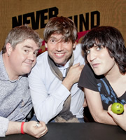 Never Mind The Buzzcocks. Image shows from L to R: Phill Jupitus, Alex James, Noel Fielding. Copyright: TalkbackThames / BBC. Never Mind The Buzzcocks. Image shows from L to R: Phill Jupitus, Alex James, Noel Fielding. Copyright: TalkbackThames / BBC.