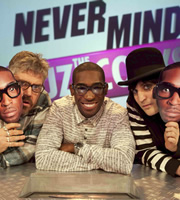 Never Mind The Buzzcocks. Image shows from L to R: Phill Jupitus, Tinie, Noel Fielding. Copyright: TalkbackThames / BBC. Never Mind The Buzzcocks. Image shows from L to R: Phill Jupitus, Tinie, Noel Fielding. Copyright: TalkbackThames / BBC.