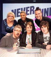 Never Mind The Buzzcocks. Image shows from L to R: Sarah Millican, Phill Jupitus, Fazer, Kathy Burke, Mark Hoppus, Noel Fielding. Copyright: TalkbackThames / BBC. Never Mind The Buzzcocks. Image shows from L to R: Sarah Millican, Phill Jupitus, Fazer, Kathy Burke, Mark Hoppus, Noel Fielding. Copyright: TalkbackThames / BBC.