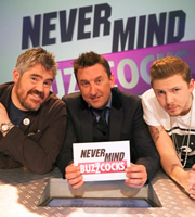 Never Mind The Buzzcocks. Image shows from L to R: Phill Jupitus, Lee Mack, Professor Green. Copyright: TalkbackThames / BBC. Never Mind The Buzzcocks. Image shows from L to R: Phill Jupitus, Lee Mack, Professor Green. Copyright: TalkbackThames / BBC.