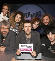 Never Mind The Buzzcocks. Image shows from L to R: Stacey Solomon, Phill Jupitus, Ella Eyre, Rhod Gilbert, Harry Koisser, Seann Walsh, Noel Fielding. Copyright: TalkbackThames / BBC. Never Mind The Buzzcocks. Image shows from L to R: Stacey Solomon, Phill Jupitus, Ella Eyre, Rhod Gilbert, Harry Koisser, Seann Walsh, Noel Fielding. Copyright: TalkbackThames / BBC.