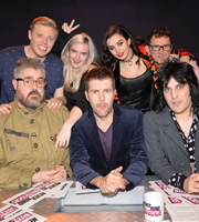 Never Mind The Buzzcocks. Image shows from L to R: Phill Jupitus, Rob Beckett, Grace Chatto, Rhod Gilbert, Charlotte Aitchison, Phil Daniels, Noel Fielding. Copyright: TalkbackThames / BBC. Never Mind The Buzzcocks. Image shows from L to R: Phill Jupitus, Rob Beckett, Grace Chatto, Rhod Gilbert, Charlotte Aitchison, Phil Daniels, Noel Fielding. Copyright: TalkbackThames / BBC.