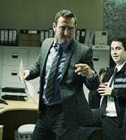 No Offence. Image shows from L to R: D.C. Spike Tanner (Will Mellor), P.C. Jonah Mitchell (Ste Johnston). Copyright: AbbottVision. No Offence. Image shows from L to R: D.C. Spike Tanner (Will Mellor), P.C. Jonah Mitchell (Ste Johnston). Copyright: AbbottVision.