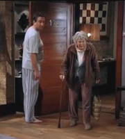 Not Going Out. Image shows from L to R: Lee (Lee Mack), Betty (Vilma Hollingbery). Copyright: Avalon Television / Arlo Productions. Not Going Out. Image shows from L to R: Lee (Lee Mack), Betty (Vilma Hollingbery). Copyright: Avalon Television / Arlo Productions.