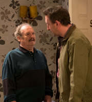 Not Going Out. Image shows from L to R: Frank (Bobby Ball), Lee (Lee Mack). Copyright: Avalon Television / Arlo Productions. Not Going Out. Image shows from L to R: Frank (Bobby Ball), Lee (Lee Mack). Copyright: Avalon Television / Arlo Productions.