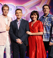 Odd One In. Image shows from L to R: Julian Clary, Bradley Walsh, Lorraine Kelly, Jason Manford. Copyright: Zeppotron. Odd One In. Image shows from L to R: Julian Clary, Bradley Walsh, Lorraine Kelly, Jason Manford. Copyright: Zeppotron.