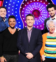 Odd One In. Image shows from L to R: Jason Manford, Peter Andre, Bradley Walsh, Jenny Eclair, Jack Whitehall. Copyright: Zeppotron. Odd One In. Image shows from L to R: Jason Manford, Peter Andre, Bradley Walsh, Jenny Eclair, Jack Whitehall. Copyright: Zeppotron.