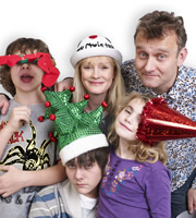 Outnumbered. Image shows from L to R: Ben (Daniel Roche), Jake (Tyger Drew-Honey), Sue (Claire Skinner), Karen (Ramona Marquez), Pete (Hugh Dennis). Copyright: Hat Trick Productions. Outnumbered. Image shows from L to R: Ben (Daniel Roche), Jake (Tyger Drew-Honey), Sue (Claire Skinner), Karen (Ramona Marquez), Pete (Hugh Dennis). Copyright: Hat Trick Productions.