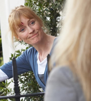 Outnumbered. Image shows from L to R: Sue (Claire Skinner), Barbara (Lorraine Pilkington). Copyright: Hat Trick Productions. Outnumbered. Image shows from L to R: Sue (Claire Skinner), Barbara (Lorraine Pilkington). Copyright: Hat Trick Productions.