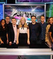 Play To The Whistle. Image shows from L to R: Alex Scott, Sean Lock, Bradley Walsh, Holly Willoughby, Frank Lampard, Graeme Swann, Seann Walsh. Copyright: Hungry Bear Media. Play To The Whistle. Image shows from L to R: Alex Scott, Sean Lock, Bradley Walsh, Holly Willoughby, Frank Lampard, Graeme Swann, Seann Walsh. Copyright: Hungry Bear Media.
