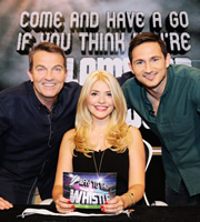 Play To The Whistle. Image shows from L to R: Bradley Walsh, Holly Willoughby, Frank Lampard. Copyright: Hungry Bear Media. Play To The Whistle. Image shows from L to R: Bradley Walsh, Holly Willoughby, Frank Lampard. Copyright: Hungry Bear Media.