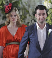 Plus One. Image shows from L to R: Astrid (Georgia King), Rob Black (Daniel Mays). Copyright: Kudos Productions. Plus One. Image shows from L to R: Astrid (Georgia King), Rob Black (Daniel Mays). Copyright: Kudos Productions.