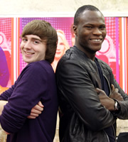 Popatron. Image shows from L to R: Sam (Ian Smith), Brian Belo. Copyright: Zeppotron. Popatron. Image shows from L to R: Sam (Ian Smith), Brian Belo. Copyright: Zeppotron.
