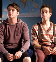 Pramface. Image shows from L to R: Jamie Prince (Sean Michael Verey), Mike Fenton (Dylan Edwards). Copyright: BBC / Little Comet. Pramface. Image shows from L to R: Jamie Prince (Sean Michael Verey), Mike Fenton (Dylan Edwards). Copyright: BBC / Little Comet.