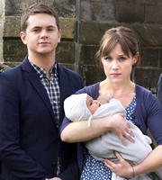 Pramface. Image shows from L to R: Jamie Prince (Sean Michael Verey), Laura Derbyshire (Scarlett Alice Johnson). Copyright: BBC / Little Comet. Pramface. Image shows from L to R: Jamie Prince (Sean Michael Verey), Laura Derbyshire (Scarlett Alice Johnson). Copyright: BBC / Little Comet.