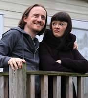 Pramface. Image shows from L to R: Sandra Prince (Bronagh Gallagher), Keith Prince (Ben Crompton). Copyright: BBC / Little Comet. Pramface. Image shows from L to R: Sandra Prince (Bronagh Gallagher), Keith Prince (Ben Crompton). Copyright: BBC / Little Comet.